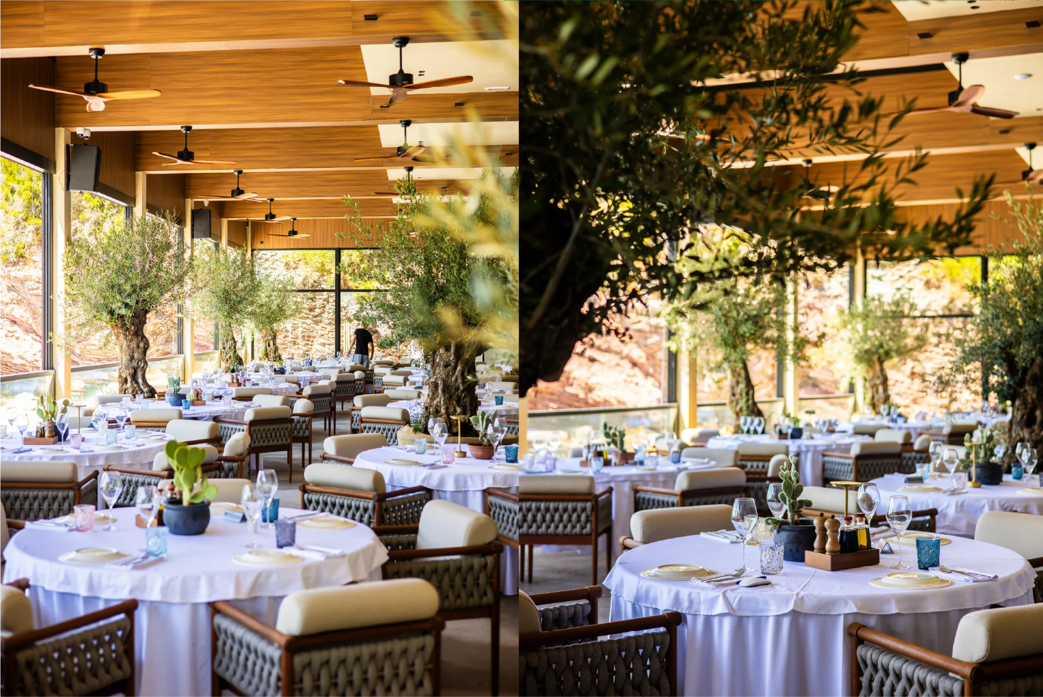 Restoranska terasa sa pergolom i staklenim sistemima Garden Lux